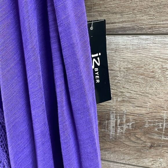 IZ Byer Ladies Cardigan,Size Small,Purple with Crocheted Trim, NWT New with Tags - Picture 3 of 6